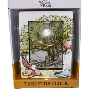 Winnie The Pooh Table Top Clock 6.25 x 8 Analog Pooh Tiger Eeyore Piglet Disney